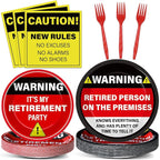 Qyeahkj 100 Pcs Funny Happy Retirement Party Supplies Caution Retirement Paper by Qyeahkj