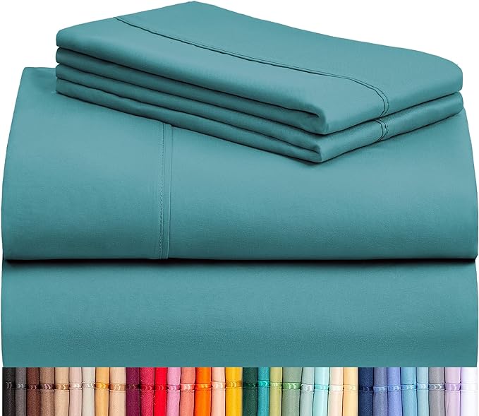 LuxClub 4 PC King Sheet Set, Deep Pockets Wrinkle Free Cooling Bed Sheets Hotel by LuxClub