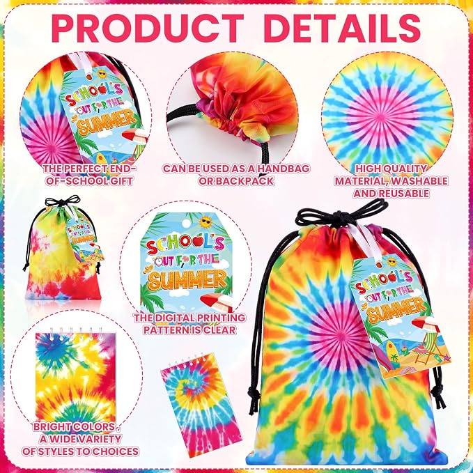 Hsei 73 Pcs Summer Tie Dye Party Favor Bags - Image 3
