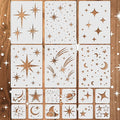 18 PCS Large Star Stencil for Painting Reusable Paint Stencils for Walls by Yazhiji