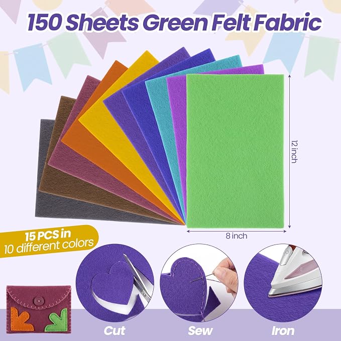 Peryiter 150 Pcs Fall Felt Sheets Bulk - Image 2