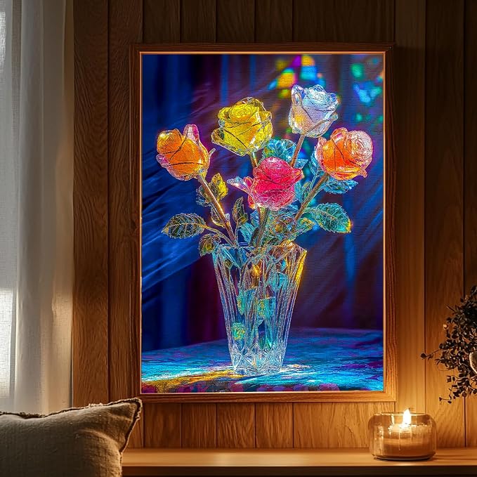Bgraamiens Rose-1000 Pieces Rose Flowers Puzzle - Image 6