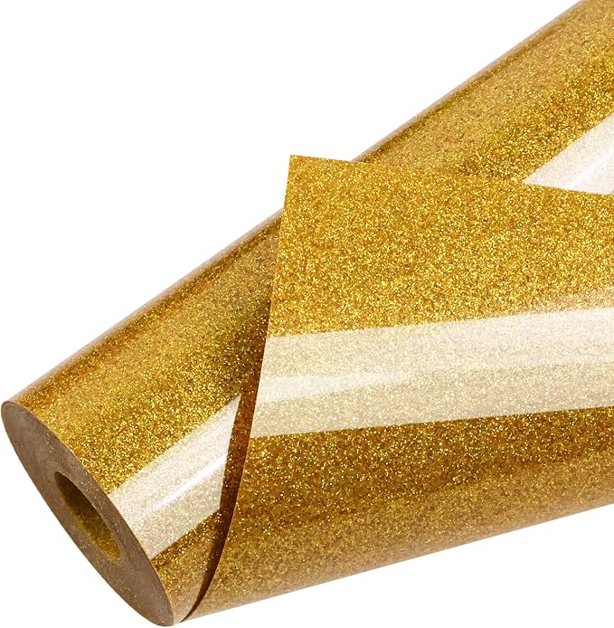 Golden Glitter Heat Transfer Vinyl, Glitter Iron-On by Unknown