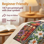 Paintcolor 6PC Mushroom Flowers Counted Cross Stitch Bookmark Kit - Image 5