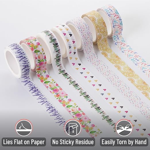 Mr. Pen- Washi Tape Set, 21 Rolls, Floral | 5 Yards/Roll, Washi Tape - Image 4