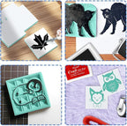 6pcs 2"x2" Rubber Carving Blocks, Linoleum Block Stamp Making Kit - Image 8