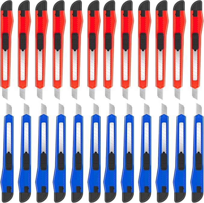 24 Pack Box Cutter Retractable, Utility Knife by DIYSELF