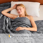 Grey Weighted Blanket for Adults 12lbs, Twin Full Size Cooling Minky Heavy - Image 8