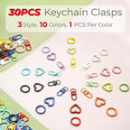 30PCS Keychain Clasp Set – 10 Colors Small Set - Image 2