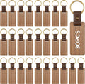 OMTech Wooden Keychain Blanks, Wood Key Chain Bulk, Unfinished Wooden Key Rings by OMTech