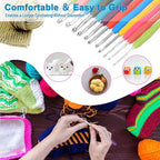 Vodiye 12 Sizes Crochet Hooks 2.0–8.0mm, Ergonomic Crochet Hook Set, Crochet - Image 3