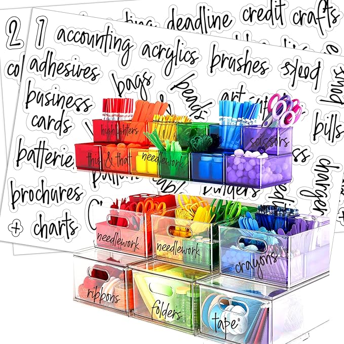 213 Craft Labels, Prefdo Clear Arts Crafts, School & Office Script Labels by Unknown