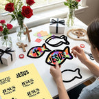 48PCS Sunday School VBS Crafts Bulk: Paper Jesus Fish Nativity Suncatchers - Image 6