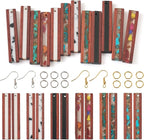 FASHEWELRY 12Pcs Wood Resin Earrings Charms Rectangle Wooden Earring Blanks by FASHEWELRY