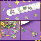 SANNIX 110 Pcs/55 Pairs Mardi Gras Charms, Mardi Gras Charms - Image 2