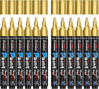 Overseas 12 Pack Gold Acrylic Paint Pens Permanent Markers, Medium Tip | by Overseas