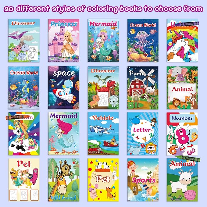 Kalysky 20Pack Coloring Books for Kids Ages 4-8, Mini Coloring Books for Kids - Image 3