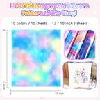 HTVSTD Holographic HTV Heat Transfer Vinyl 10pcs 12×10in Iron on Vinyl | - Image 2