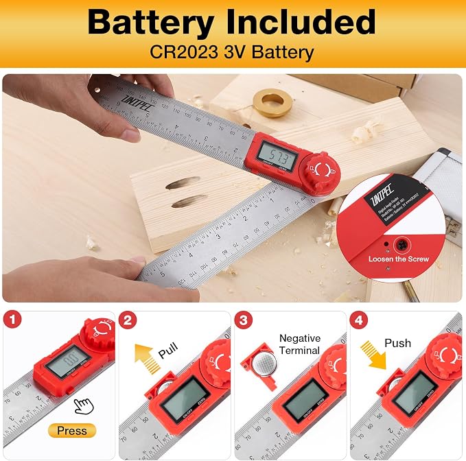 Digital Angle Finder Protractor, Angle Finder Ruler, Stainless steel 7inch 200mm - Image 3