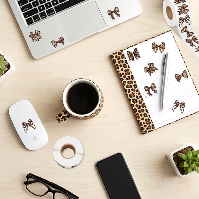 Trendy Cheetah Bow Stickers - Image 3