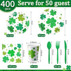 Pickmesh 400 Pcs St. Patrick's Day Party Plates and Napkin Decoration Lucky - Image 2
