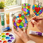 Happlee Artist Grade Acrylic Glass Paint Stained Transparent Glass Window Paint - Image 3
