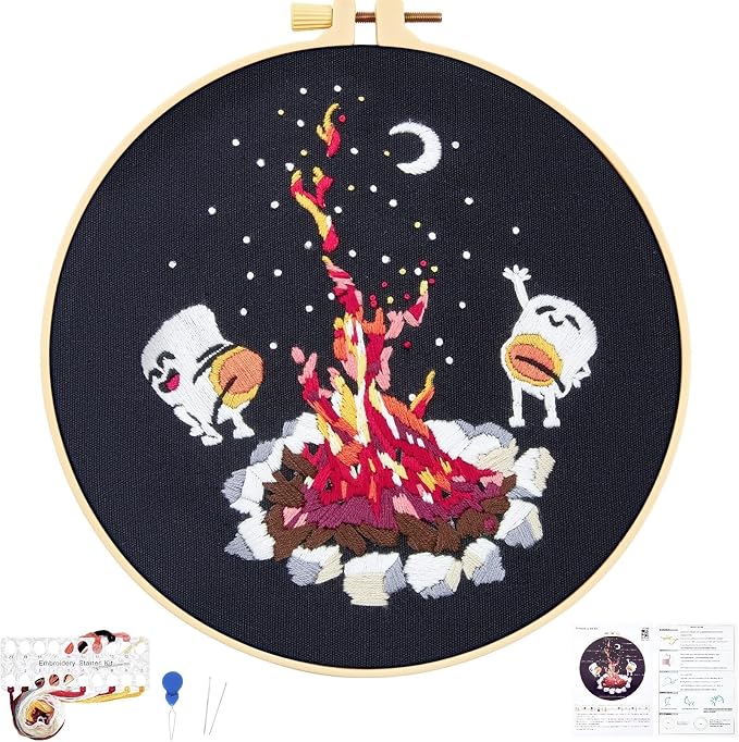 Crafmanoe Embroidery Kits for Beginners Adults, Cute Hand Embroidery Starter by Unknown