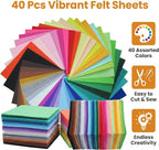 40 Pcs 6x6 Inch Colorful Craft Felt Sheets, Soft Thin Felt Fabric Squares - Image 7