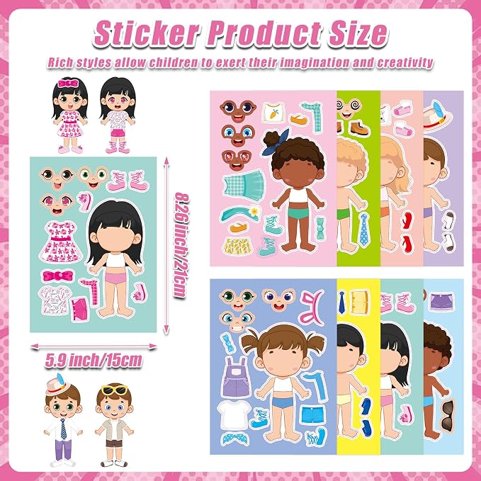 32 Sheets Make a Face and Dress Up Stickers, Make Your Own Stickers - Image 4