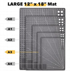 Mandala Crafts Self-Healing Cutting Mat Set – 12" x 18" A3 Black Gray - Image 3