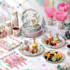 Pickmesh 400 Pcs Safari Birthday Party Supplies Include Pink Green Jungle - Image 6