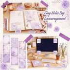 Gersoniel 9 Pcs Vintage Scalloped Sticky Notes, Aesthetic Purple Sticky Notes - Image 2