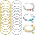 20Pcs Twisted Cable Wire Bracelet Stylish Fine Stainless Steel Open Cuff by BRACELETMAKINGKIT