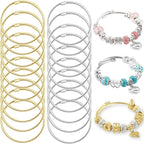 20Pcs Twisted Cable Wire Bracelet Stylish Fine Stainless Steel Open Cuff by BRACELETMAKINGKIT