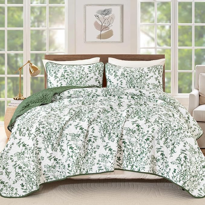 WONGS BEDDING Quilt Queen Size, Botanical Quilts - Image 9