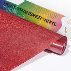 HTVRONT Red Glitter HTV Vinyl- 10” x 5ft Red Glitter Iron On Vinyl | Red by HTVRONT