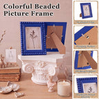 1 Pack 5 x 7 Picture Frame, Wood Beaded Boho Photo Frame, Vintage Photo Display - Image 4