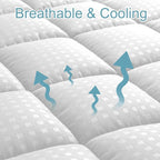 HYLEORY California King Mattress Pad Quilted Fitted Mattress Protector Cooling - Image 2