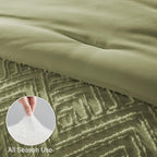 Zzlpp King Comforter Set 7 Pieces, Army Green Tufted Bed in a Bag - Image 6