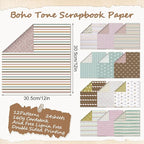 24 Sheets Scrapbook Paper, 12x12in Double-Sided Bohemian Patterned Craft Paper - Image 2