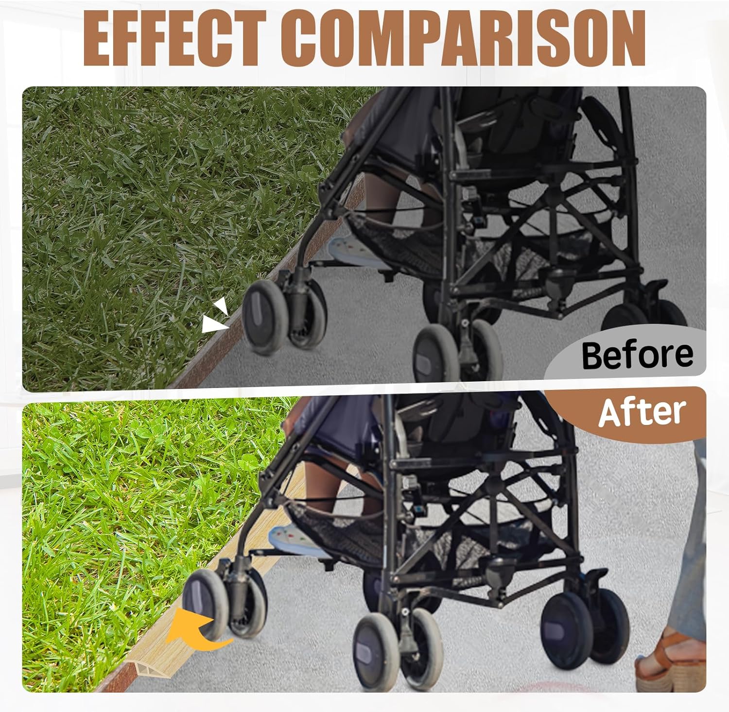 Floor Transition Strip Door Threshold 79" Floor Transition Reducer Trim on The Edges Threshold Strip Self Adhesive Suitable for Doorways, Tiles, Carpet