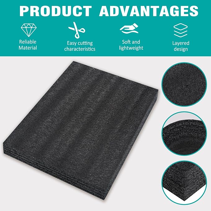 AurDo 5 Pcs Black Polyurethane Foam Sheet, Toolbox Storage - Image 4