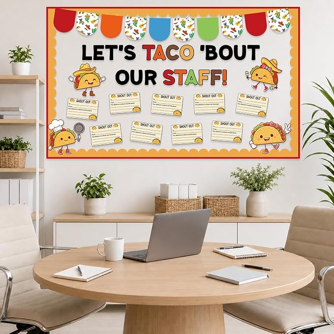 Staff Shout Out Bulletin Board Set Taco Staff Shout Outs Decorations Cute Taco - Image 7
