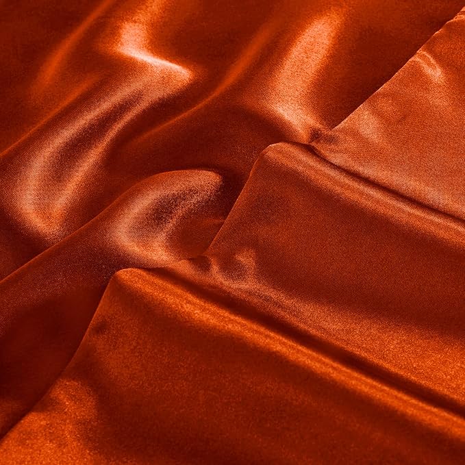 Aormenzy Satin Pillow Cases for Women King Size Set of 2, Burnt Orange Satin - Image 7