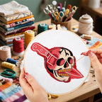 Halloween Punk Embroidery Kits for Beginners Adults, Blood Skull Embroidery - Image 5
