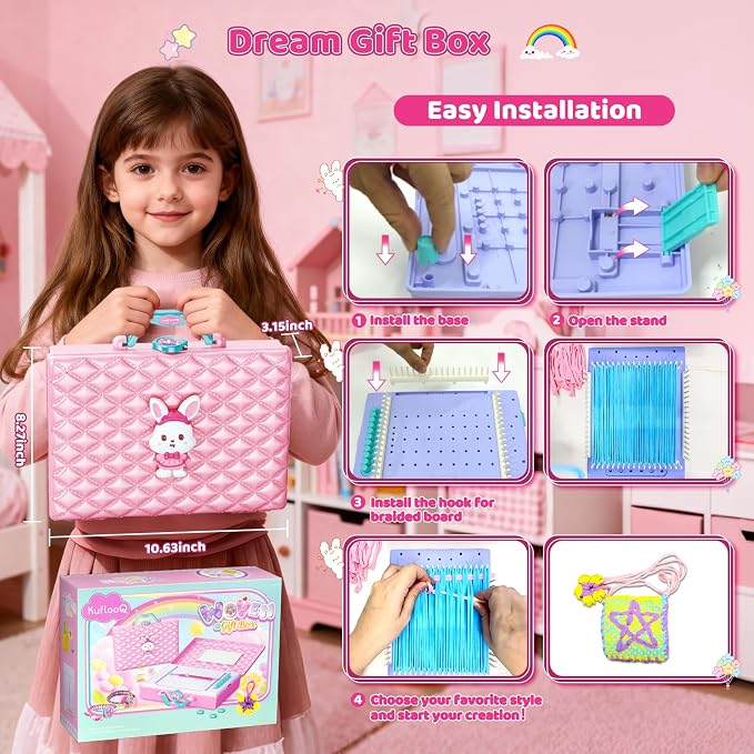 Weaving Loom for Kids & Friendship Bracelet Making Kit for Girls, Birthday - Image 2