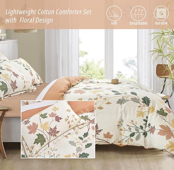 LEMIROE Botanical Cotton Comforter Queen Size - Image 3
