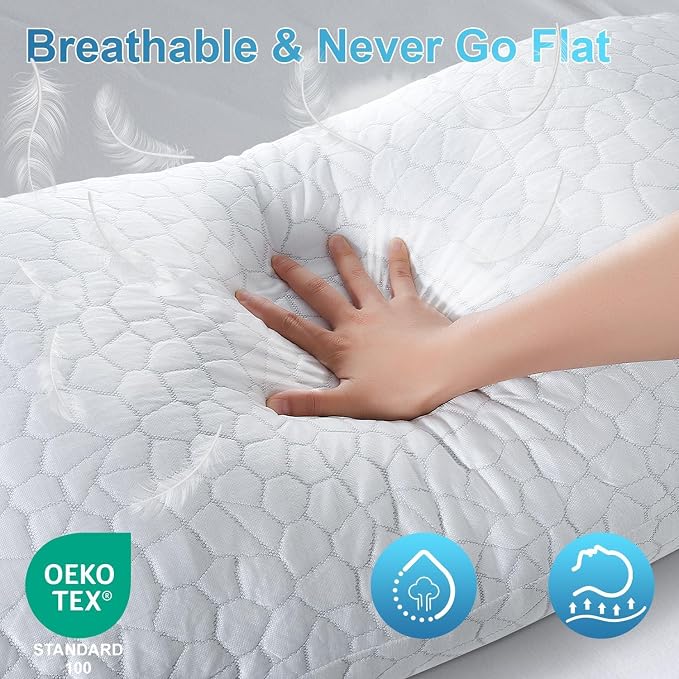 QUTOOL Cooling Pillow for Sleeping, CertiPUR-US Shredded Memory Foam King - Image 6