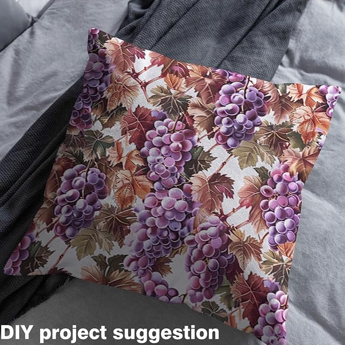 Grapes Fabric by The Yard, Village Grape Leaves Grapevine Soft Flannel - Image 3