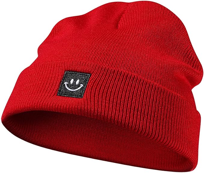 Baby Beanie Knit Ski Hat with Cute Face for Girls Boys 0-7 Years